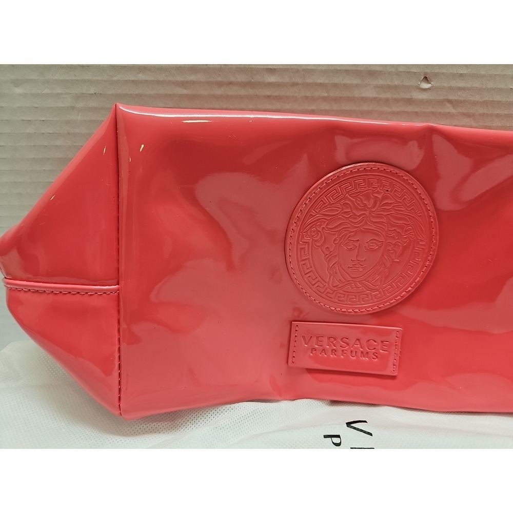 VERSACE Perfumes Pink Patent Vanity Case Pouch Bag Case Cosmetic Makeup 13x6in View 2